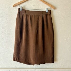 Vintage Athéne‎ 100% silk brown pencil skirt